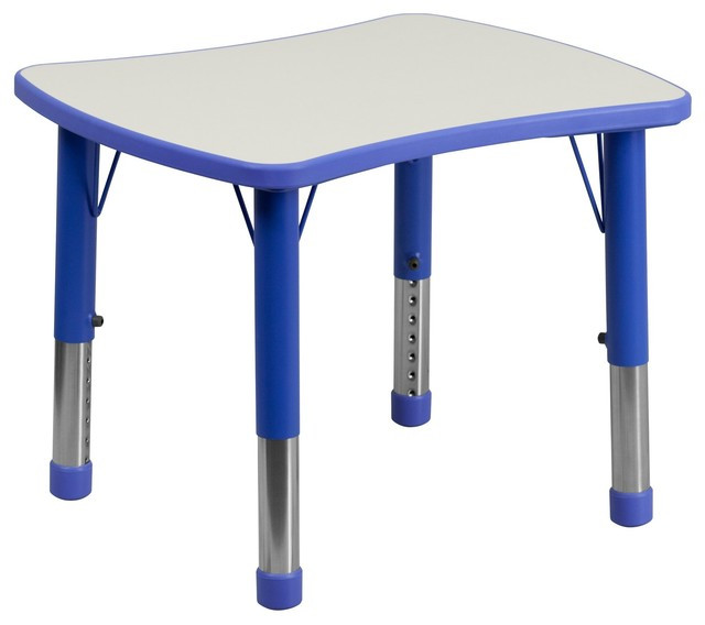 Adjustable Kids Table
 Flash Furniture Height Adjustable Rectangular Blue Plastic