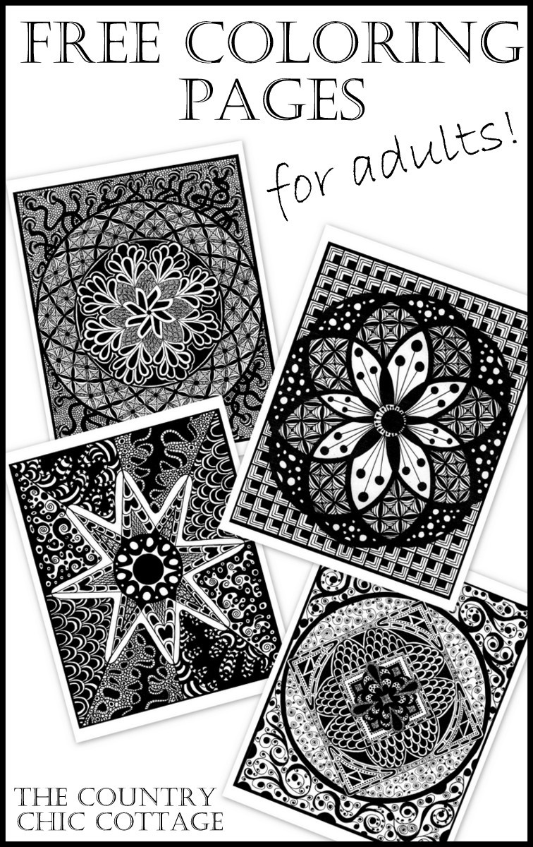 Adult Coloring Book Pages Free
 25 FREE Adult Coloring Pages The Country Chic Cottage