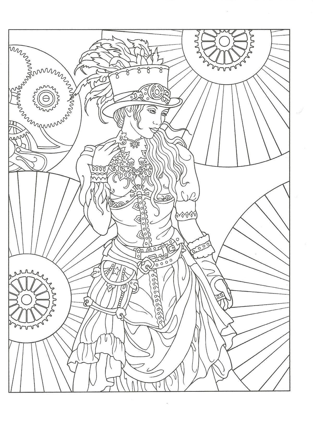 Adult Coloring Book Pages Free
 Steampunk Coloring Pages For Adults at GetColorings