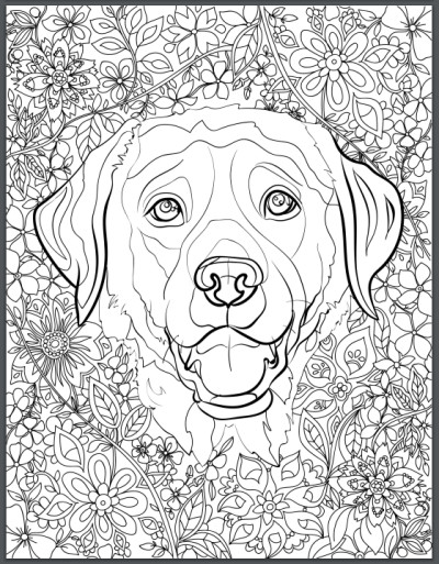 Adult Coloring Pages Dog
 De stress With Dogs Downloadable 10 Page Coloring Book