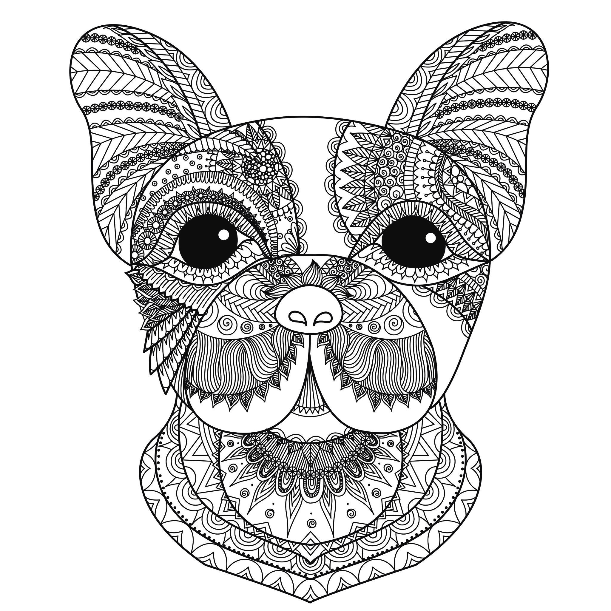 Adult Coloring Pages Dog
 Dog head bimdeedee Dogs Adult Coloring Pages