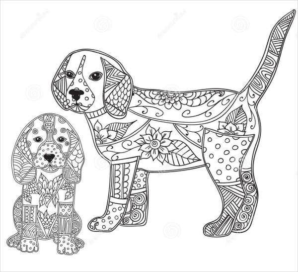 Adult Coloring Pages Dog
 9 Puppy Coloring Pages JPG AI Illustrator Download