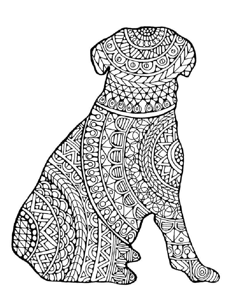 Adult Coloring Pages Dog
 Dog Coloring Page to Print and Color Nature by