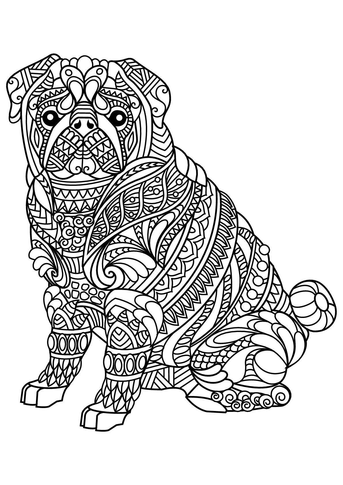 Adult Coloring Pages Dog
 Free book dog bulldog Dogs Adult Coloring Pages