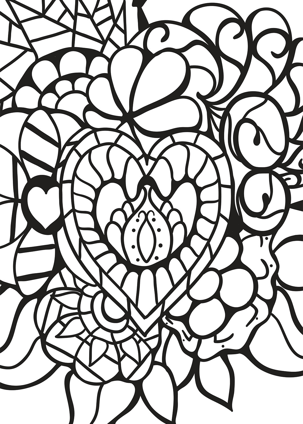 Adult Coloring Pages For Kids
 Hearts Coloring Pages for Adults Best Coloring Pages For