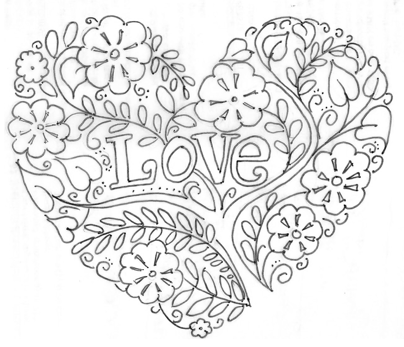 Adult Coloring Pages Hearts
 Valentine s Day Heart Candy Coloring Page