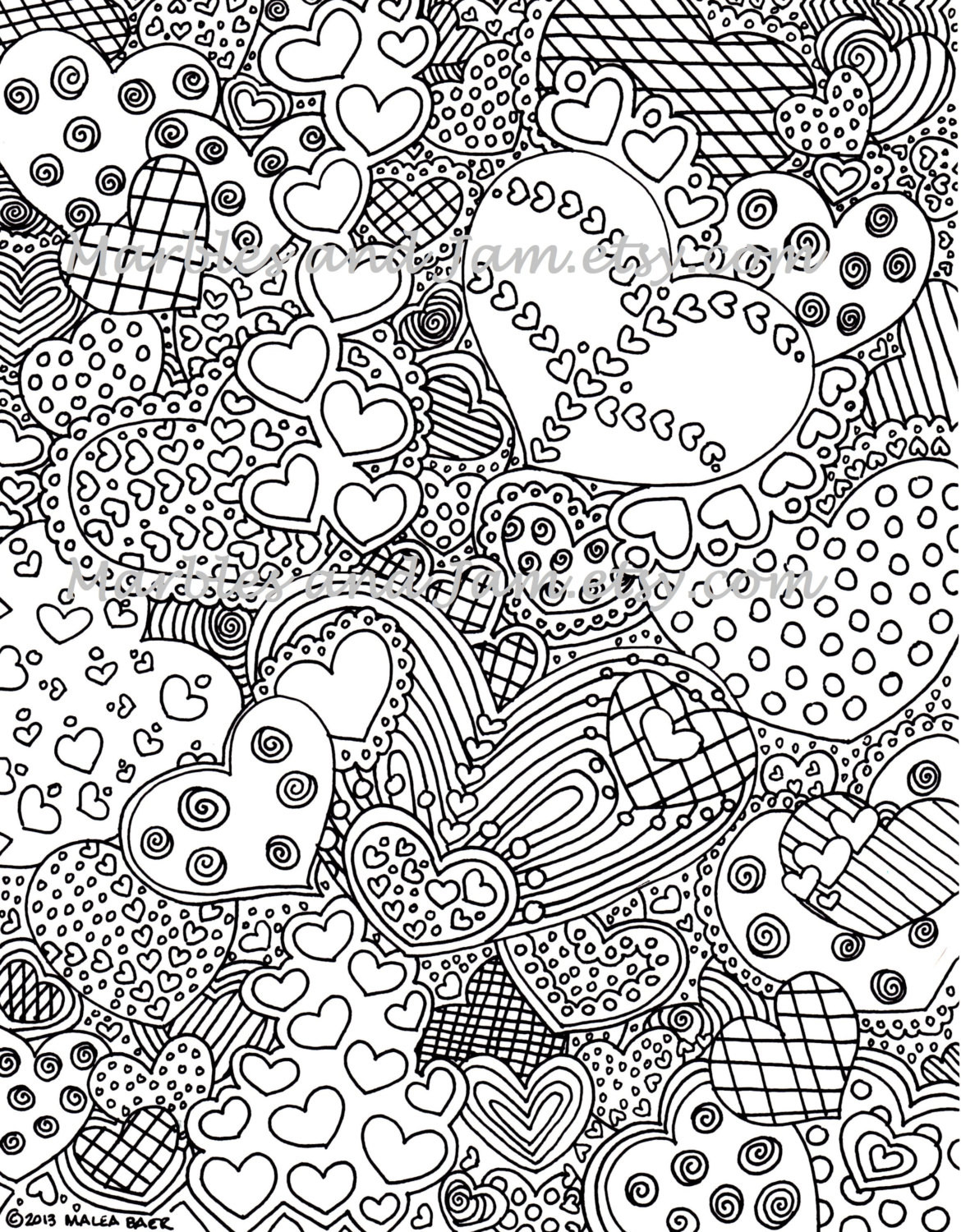 Adult Coloring Pages Hearts
 The Hearts Have It printable adult coloring page printable