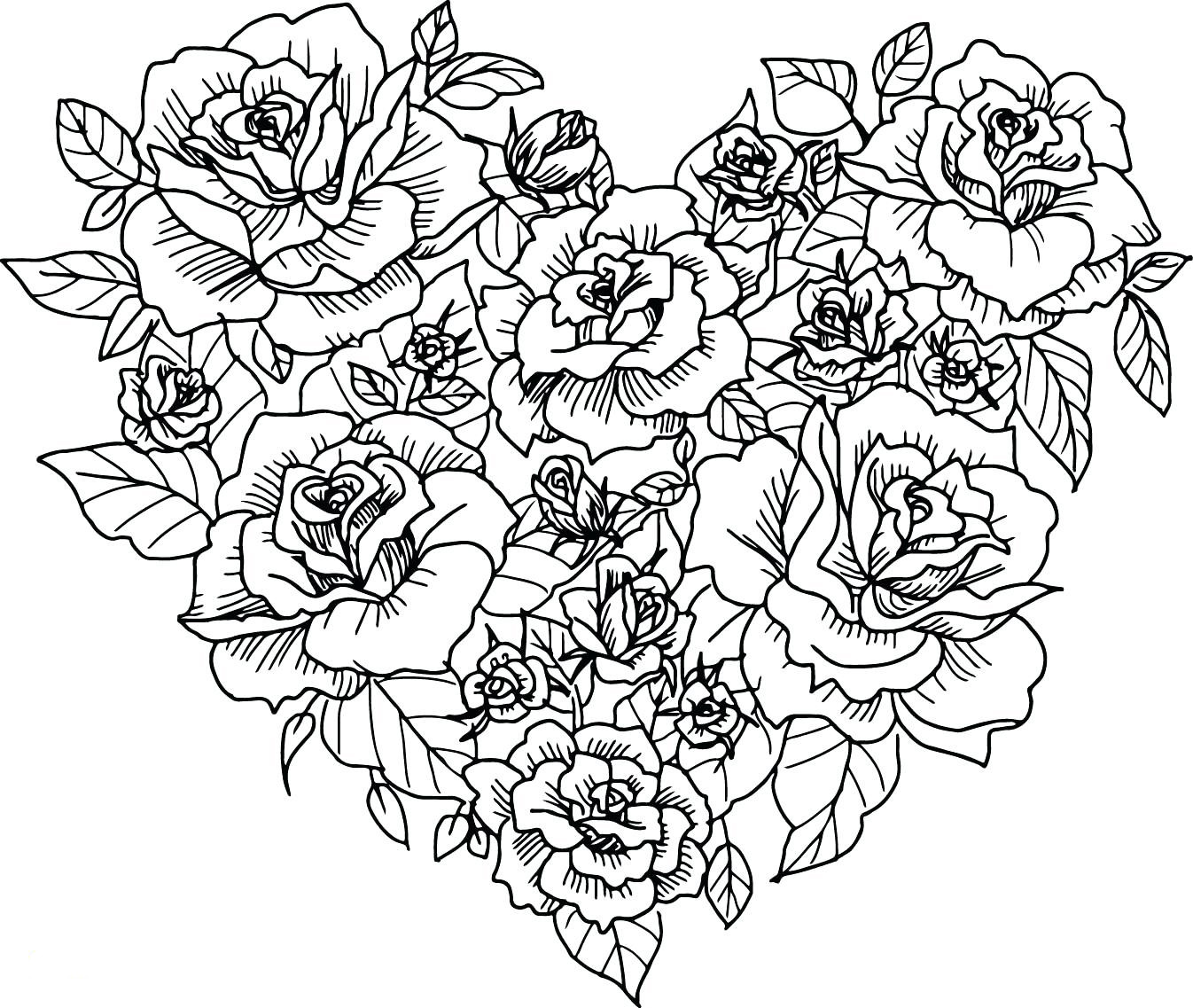 Adult Coloring Pages Hearts
 Heart Shaped Flower Coloring Page Coloring Sketch