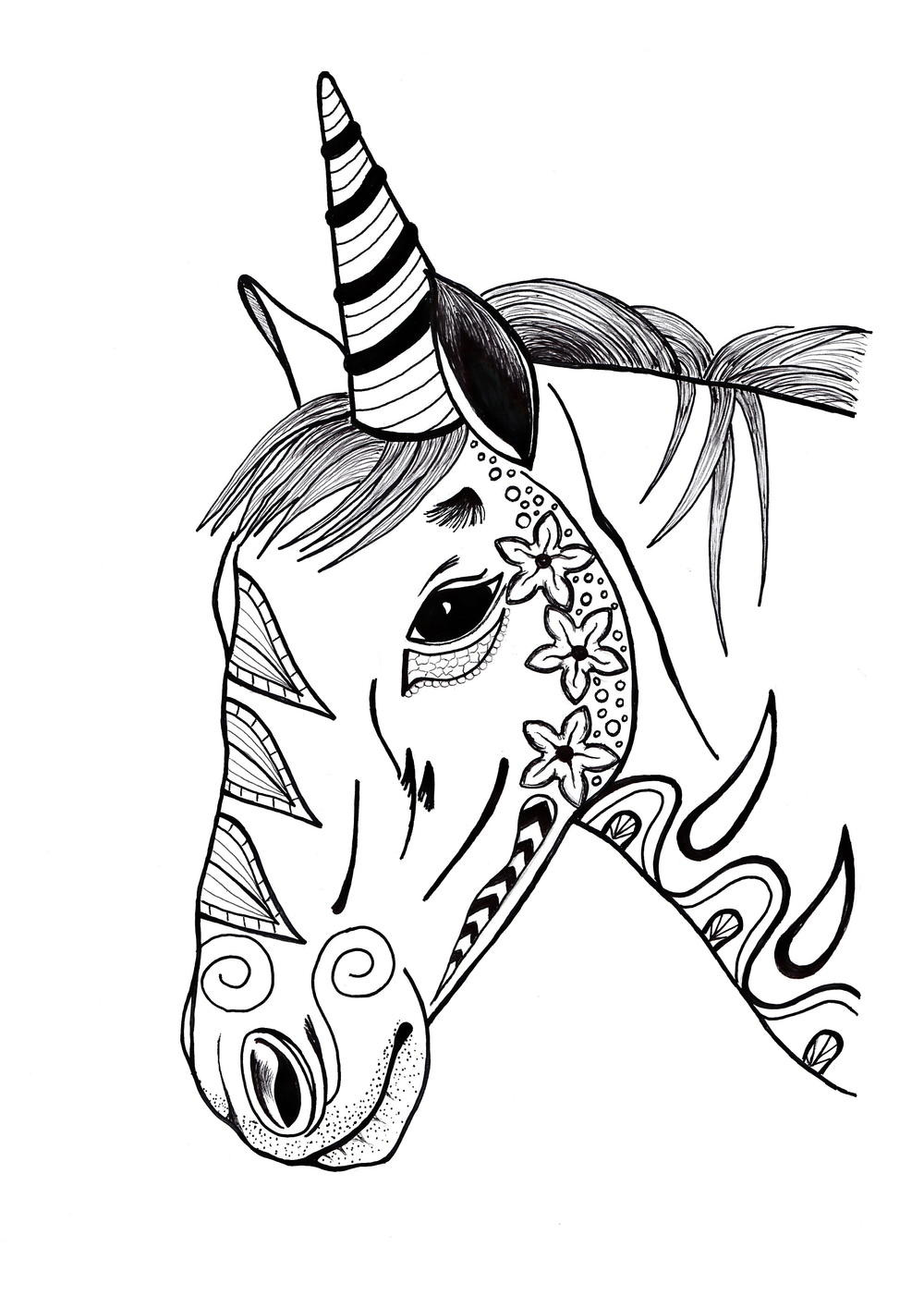 Adult Coloring Pages Pdf Free
 Unicorn Coloring Page PDF Download