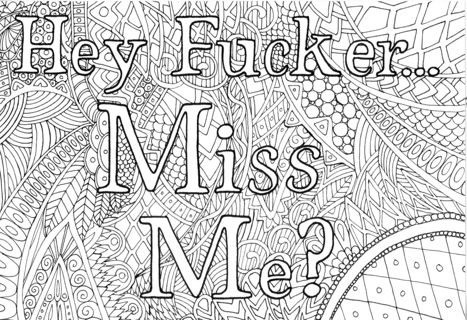 Adult Coloring Pages Swear Words
 ADULT HUMOR Coloring Pages F Bomb Coloring Book Pages Swear