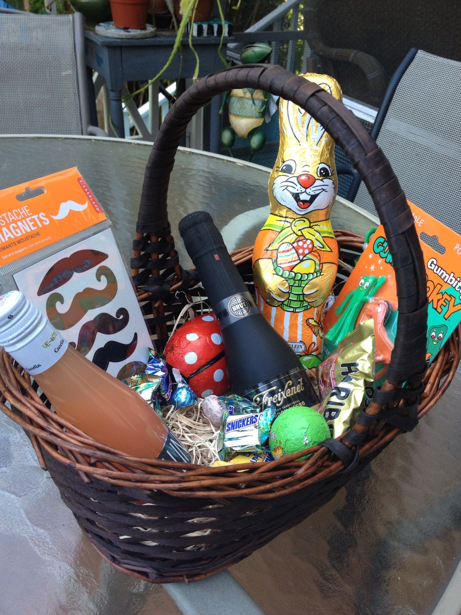 Adult Gift Basket Ideas
 An adult Easter basket pletely with champagne splits