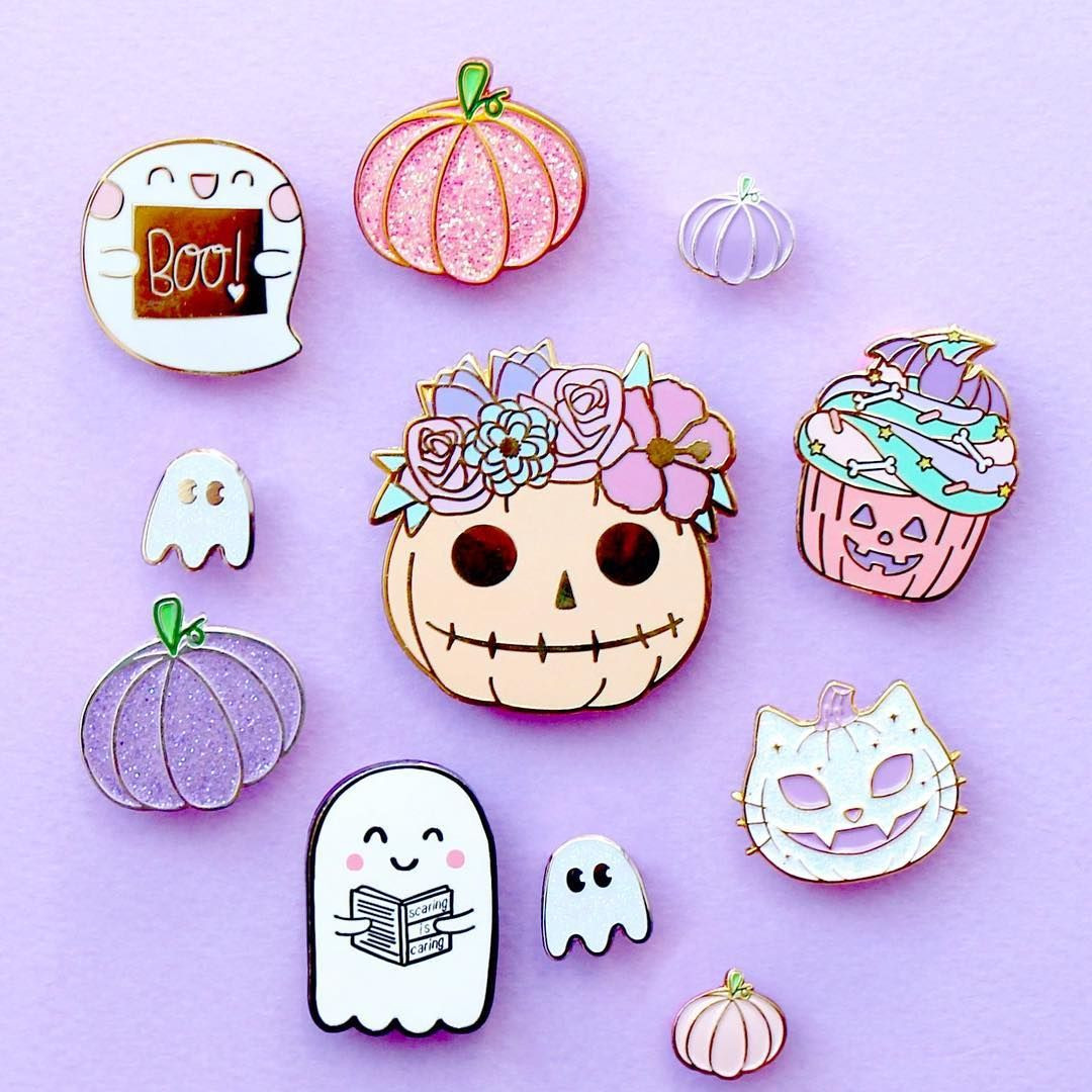 Aesthetic Pins
 I don’t know about you but I looooove the pastel Halloween