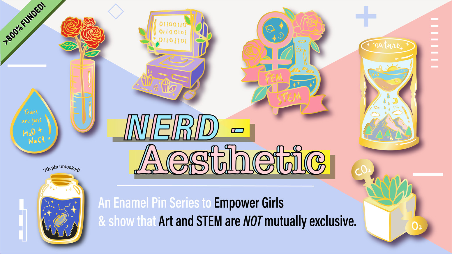 Aesthetic Pins
 Nerd Aesthetic Enamel Pins to Empower Girls In STEM by