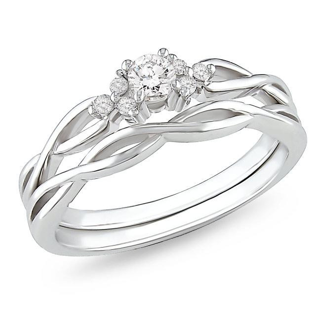 Affordable Wedding Rings Sets
 Affordable diamond infinity wedding ring set in 10k white