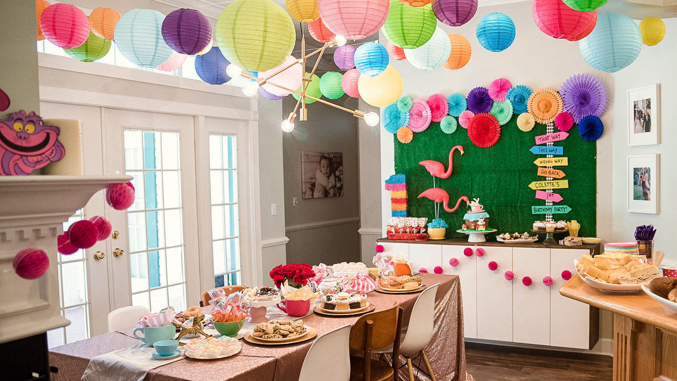 Alice In Wonderland Birthday Party Decorations
 Alice in Wonderland First Birthday Party BRB Going to Disney