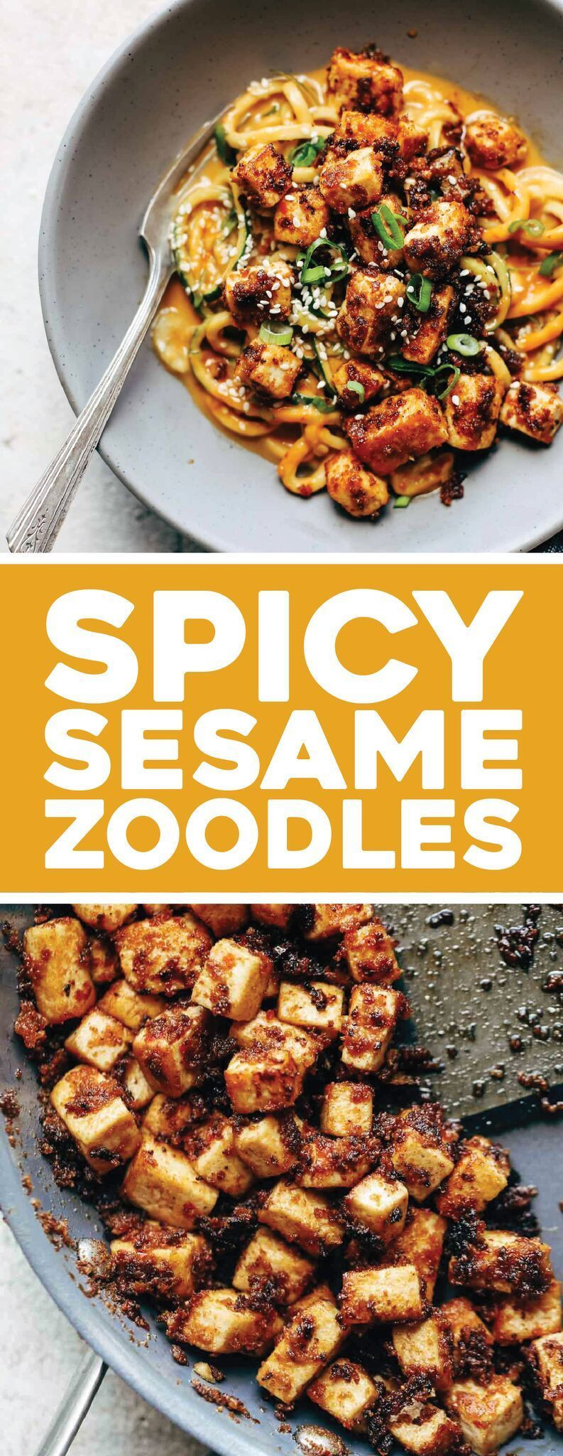 Amazing Tofu Recipes
 Spicy Sesame Zoodles with Crispy Tofu Recipe