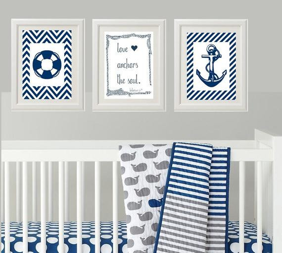 Anchor Baby Room Decor
 Items similar to Nautical Baby Nursery Nursery Wall Art