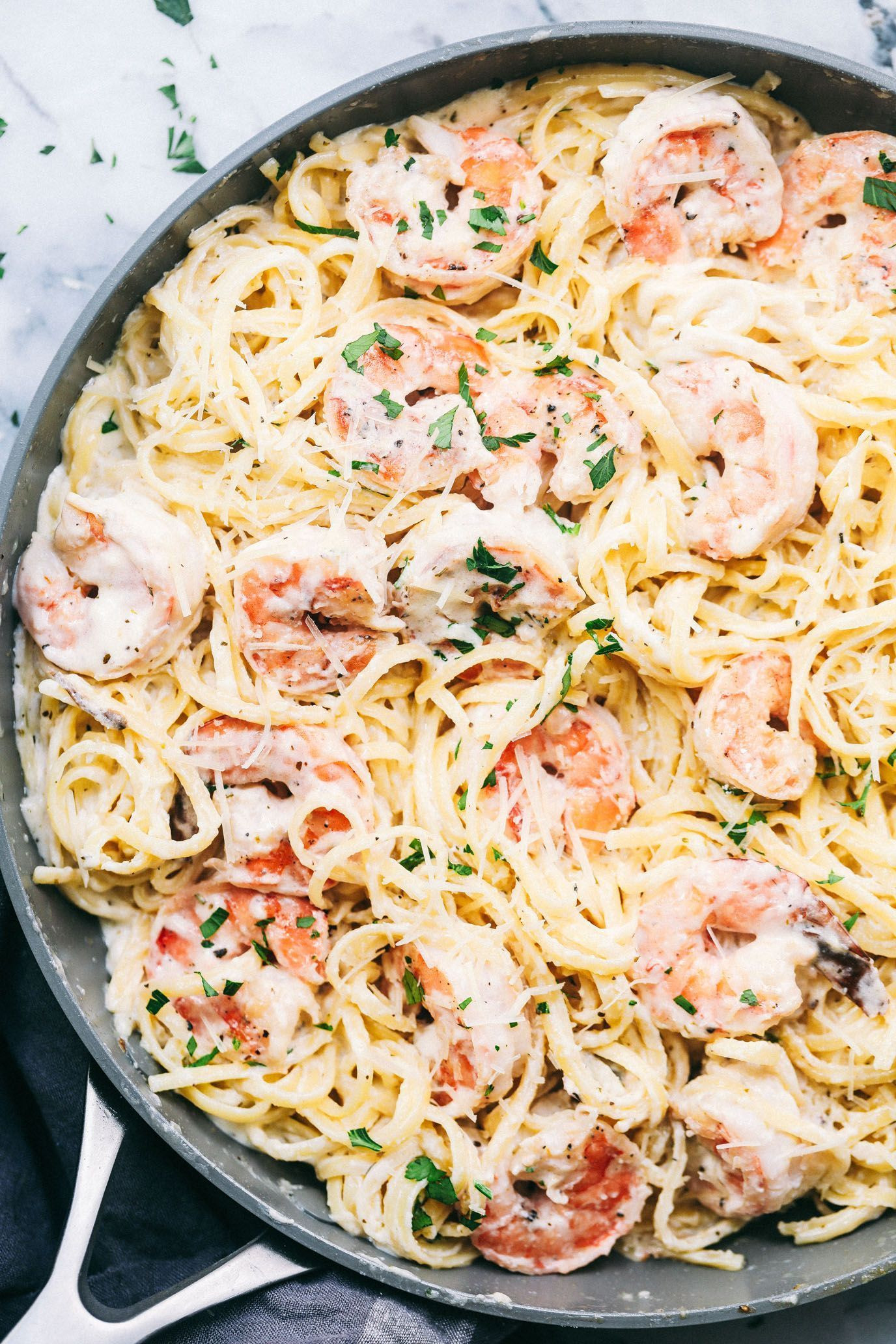 Angel Hair Pasta With Shrimp And Alfredo Sauce
 Creamy Garlic Shrimp Alfredo Pasta