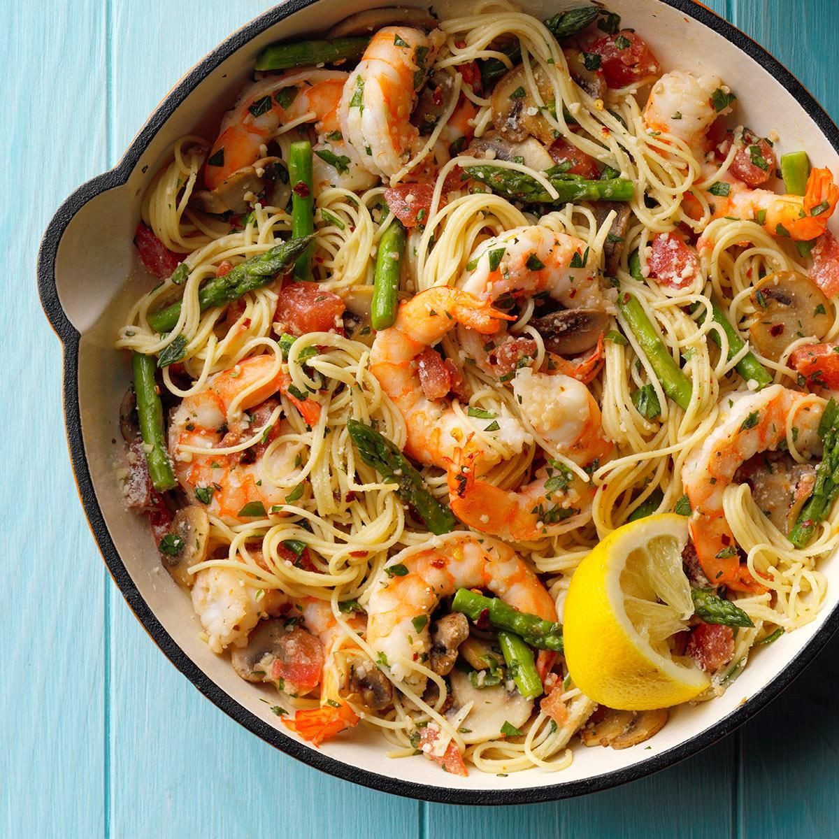 Angel Hair Pasta With Shrimp And Alfredo Sauce
 Asparagus ‘n’ Shrimp with Angel Hair Recipe