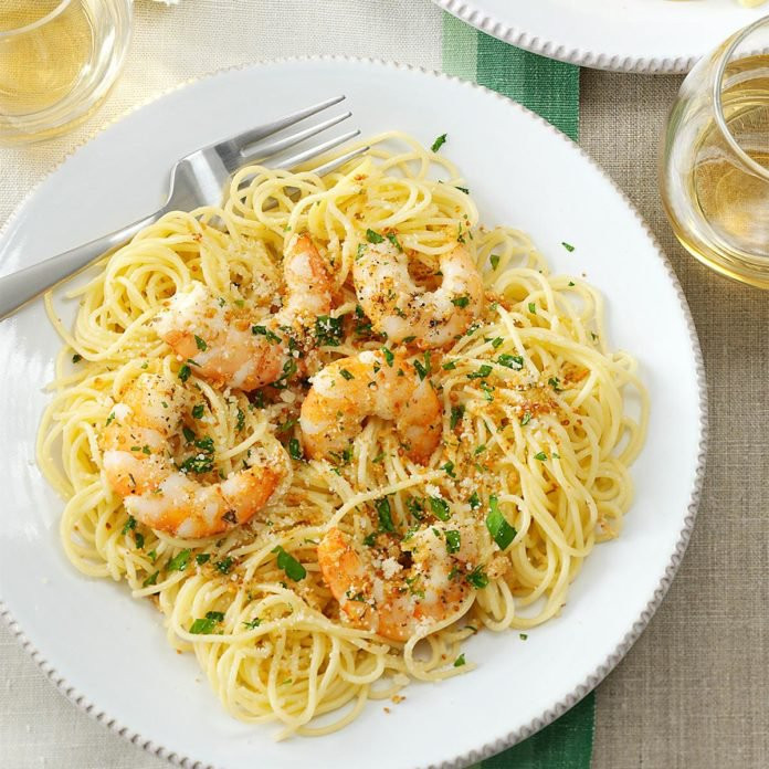 Angel Hair Pasta With Shrimp And Alfredo Sauce
 Shrimp Scampi Italian Express