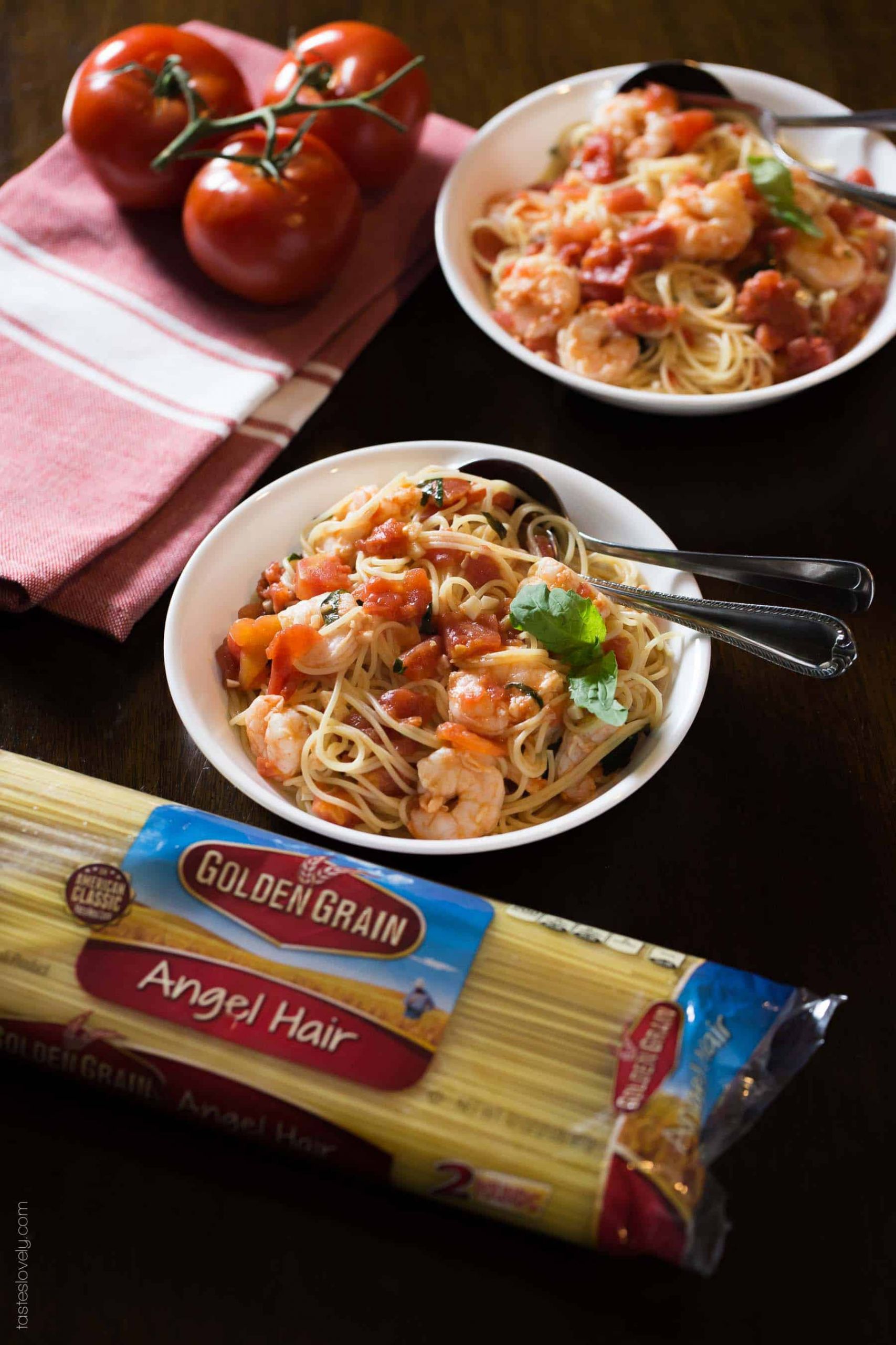 Angel Hair Pasta With Shrimp And Alfredo Sauce
 Shrimp and Basil Angel Hair Pasta Tastes Lovely