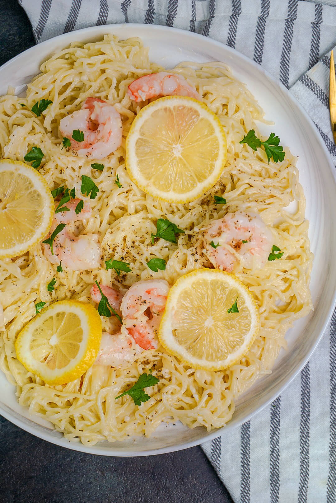 Angel Hair Pasta With Shrimp And Alfredo Sauce
 Creamy Lemon Angel Hair Pasta with Shrimp Running with