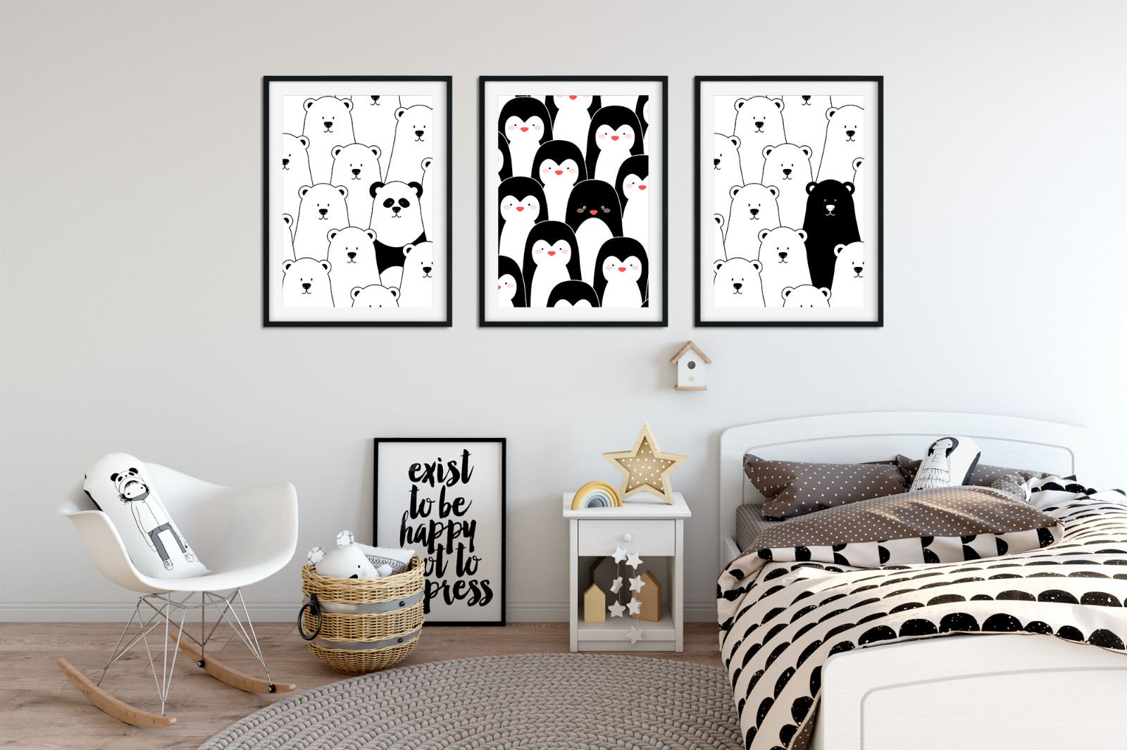 Animal Baby Room Decor
 Scandinavian Nursery Peekaboo Animal Prints for