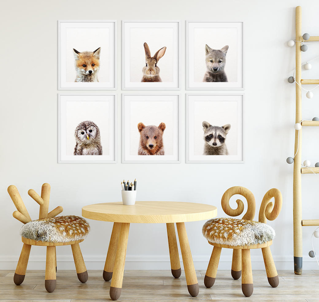 Animal Baby Room Decor
 Woodland Nursery Decor Baby Animals Set 6 Bunny Fox Bear Owl