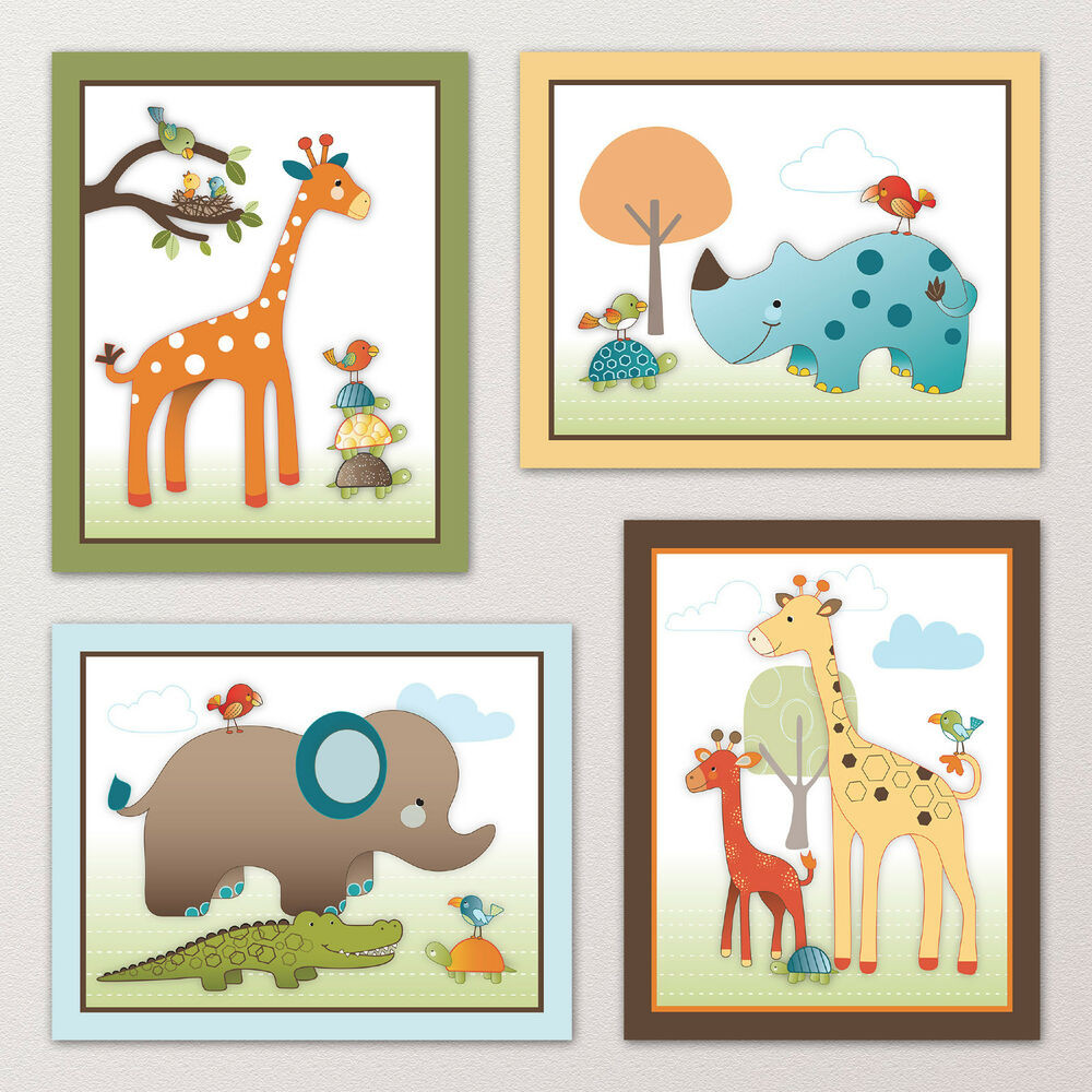 Animal Baby Room Decor
 Giraffe Safari Jungle Animals Elephant Nursery Kids Baby