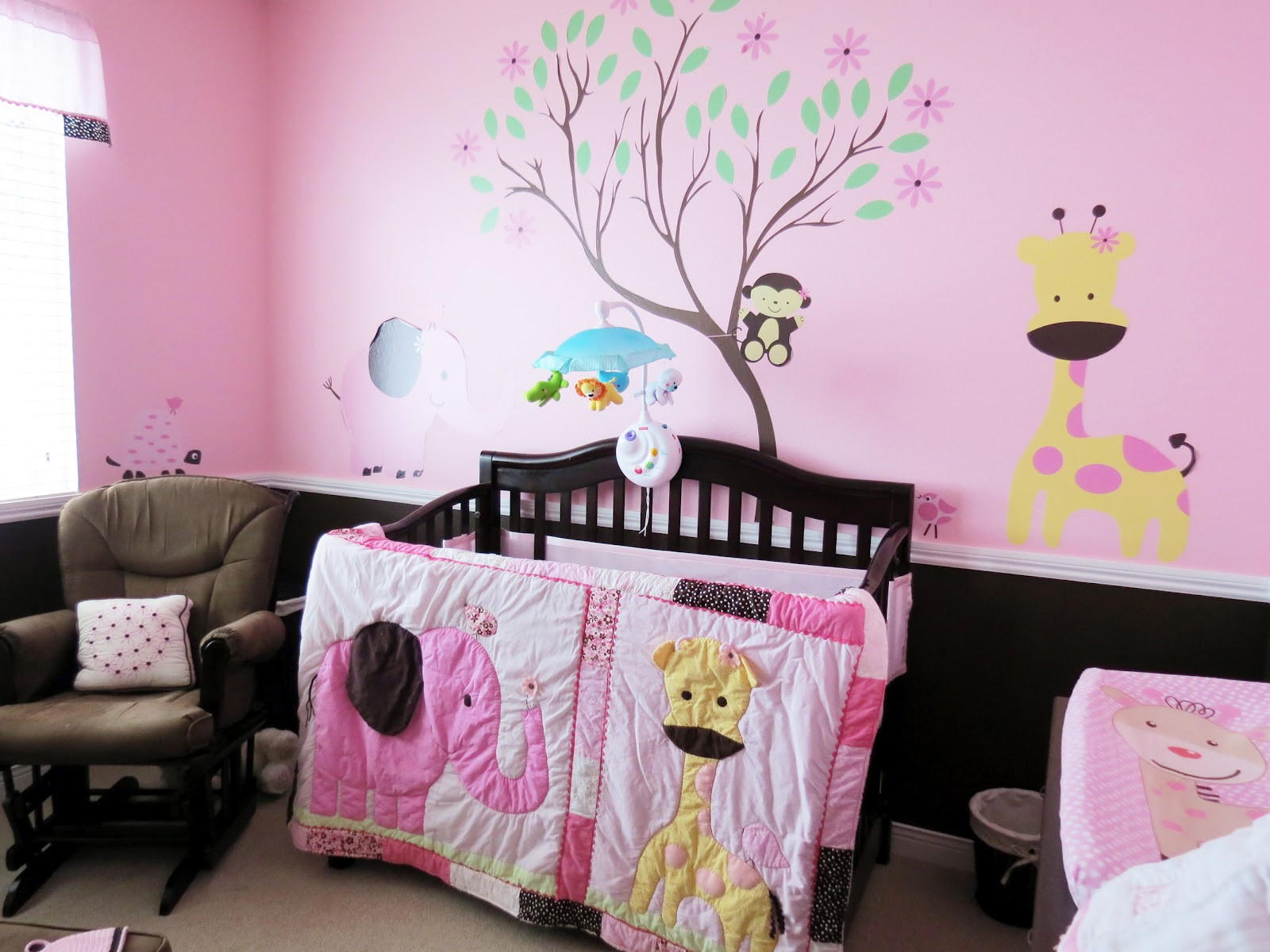 Animal Baby Room Decor
 Creative Tradition Pink & Chocolate Baby Girl Jungle