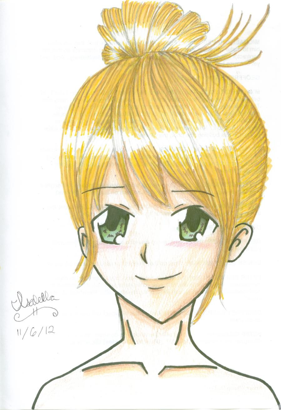 Anime Bun Hairstyles
 Anime Woman with Bun by IzzieCat on DeviantArt