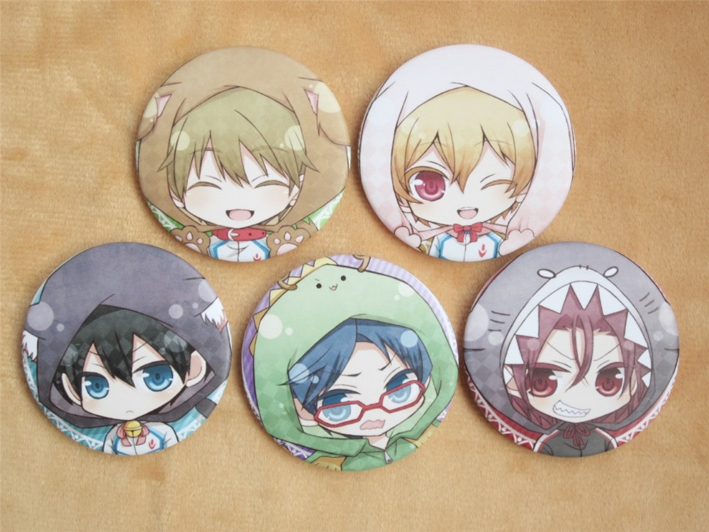 Anime Pins
 Japan Anime FREE Iwatobi Swim Club Cute Haruka Rin 5PCS