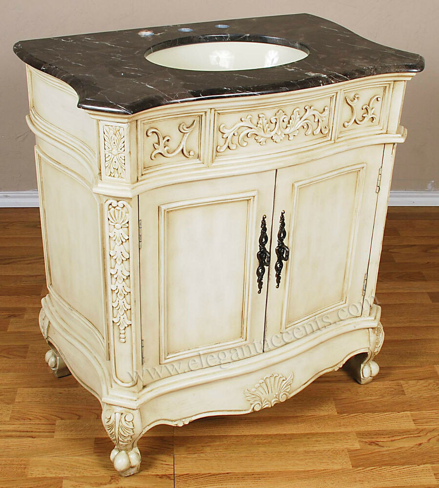 Antique Bathroom Cabinets
 33" 2 Door Antique White Bathroom Vanity Sink Cabinet