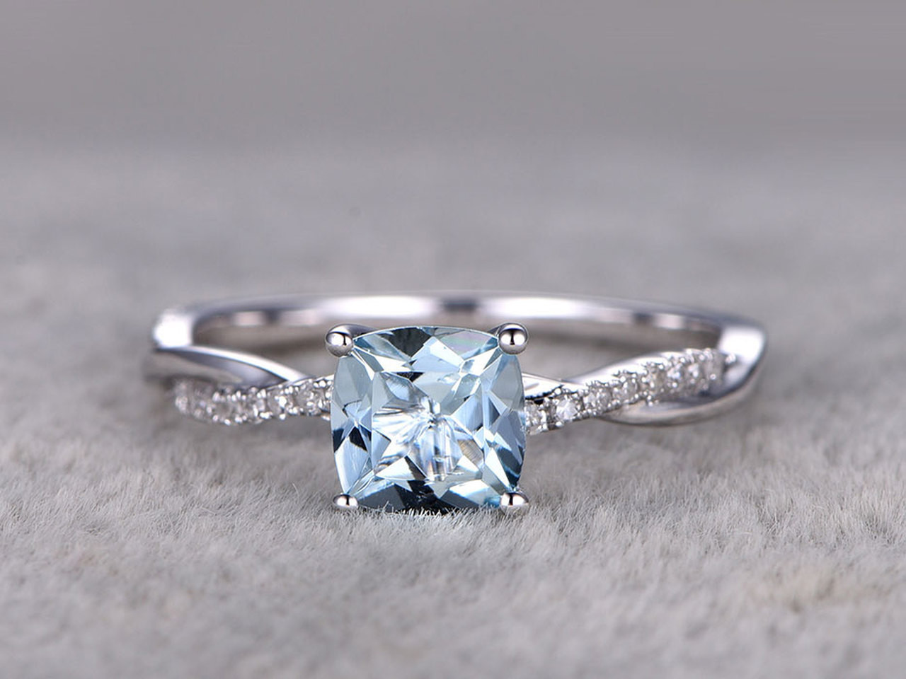 Aquamarine And Diamond Engagement Rings
 White Gold Aquamarine Engagement Rings With Diamonds