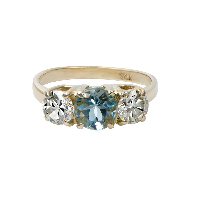 Aquamarine And Diamond Engagement Rings
 Aquamarine and Diamond Engagement Ring Estate Diamond