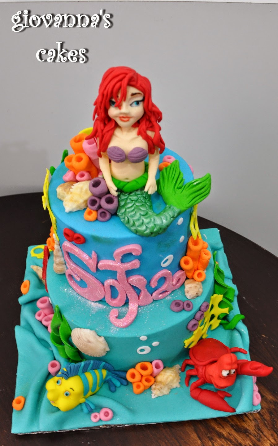 Ariel Birthday Cakes
 giovanna s cakes The little mermaid themed birthday cake