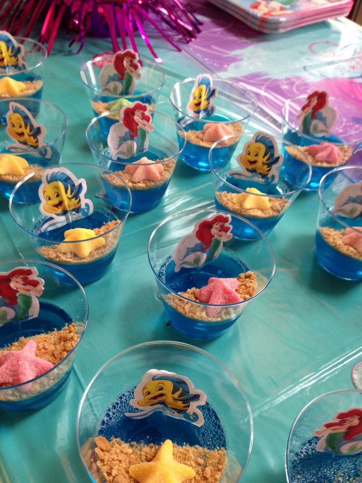 Ariel Mermaid Birthday Party Ideas
 Little Mermaid Ocean Jello Cups