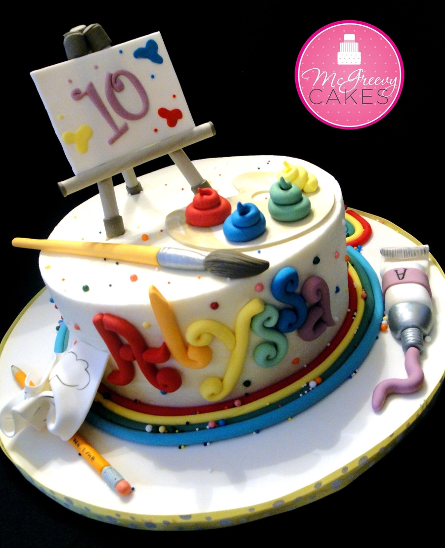 Art Birthday Cake
 Alyssa s Artist Cake CakeCentral