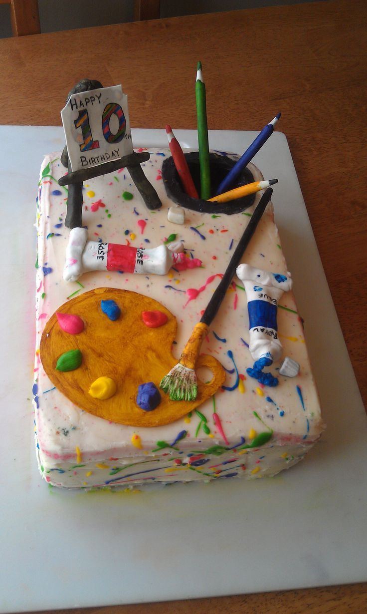 Art Birthday Cake
 artist party cake ideas