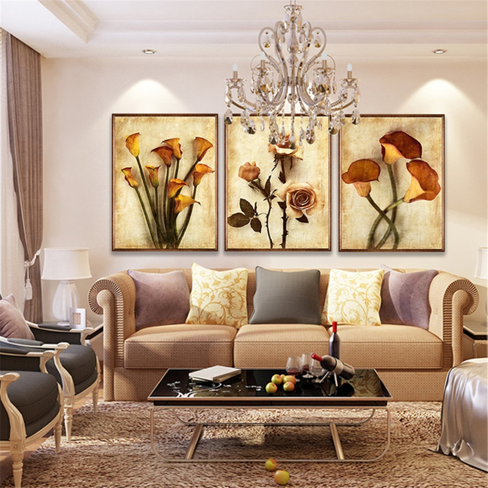 Art Decor Living Room
 Frameless Canvas Art Oil Painting Flower Painting Design