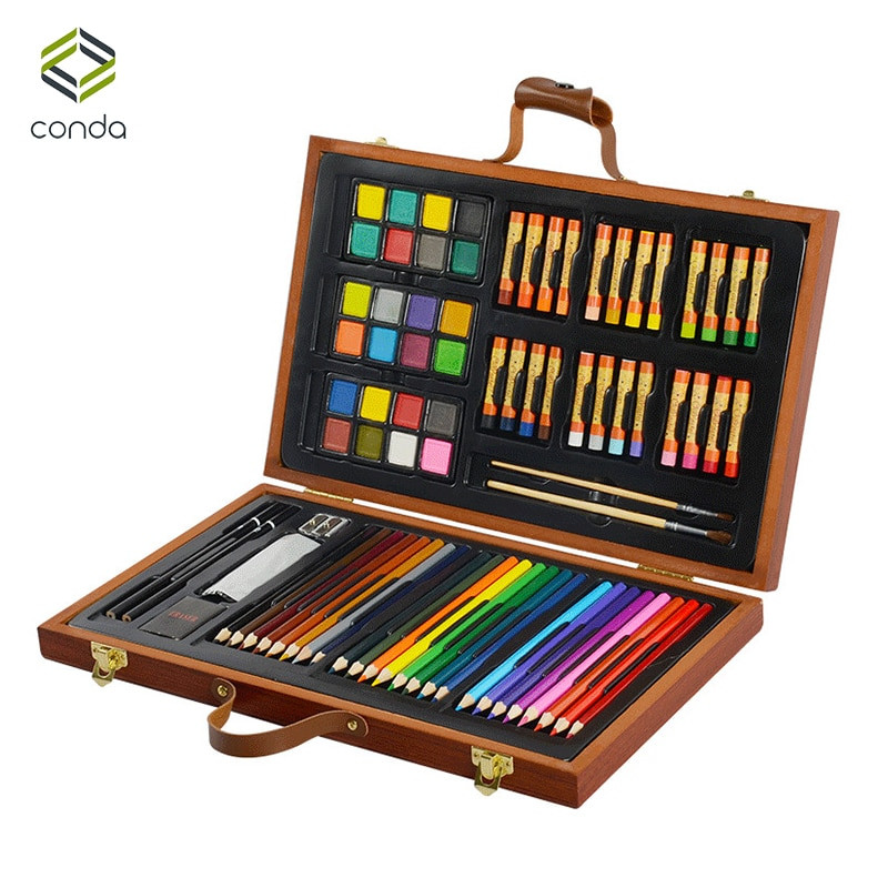 Art Kit For Toddlers
 Conda 79pcs set Deluxe Wood Art Set for Kids in Wooden