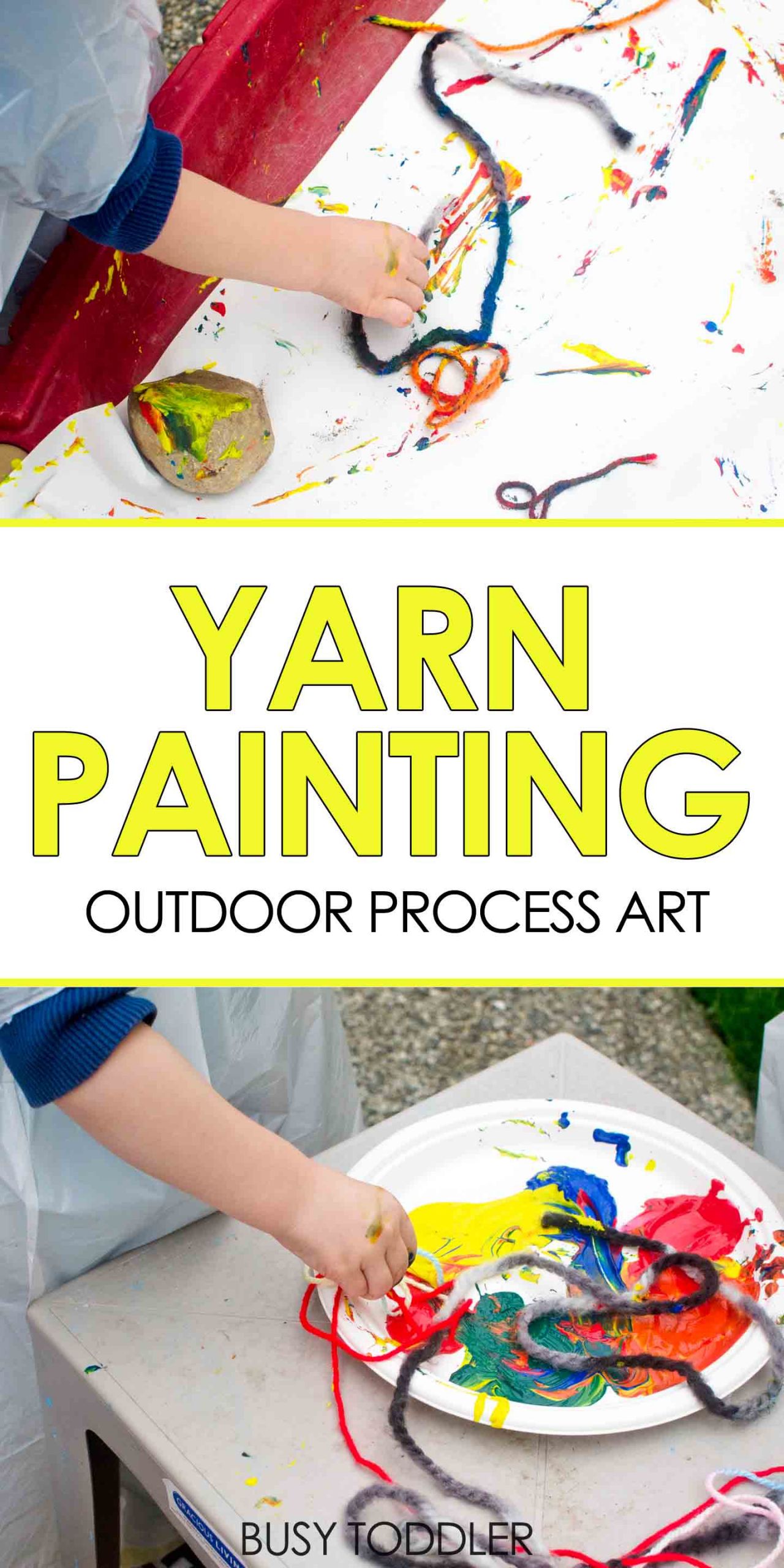 Arts Ideas For Toddlers
 Yarn Painting Outdoor Process Art Busy Toddler