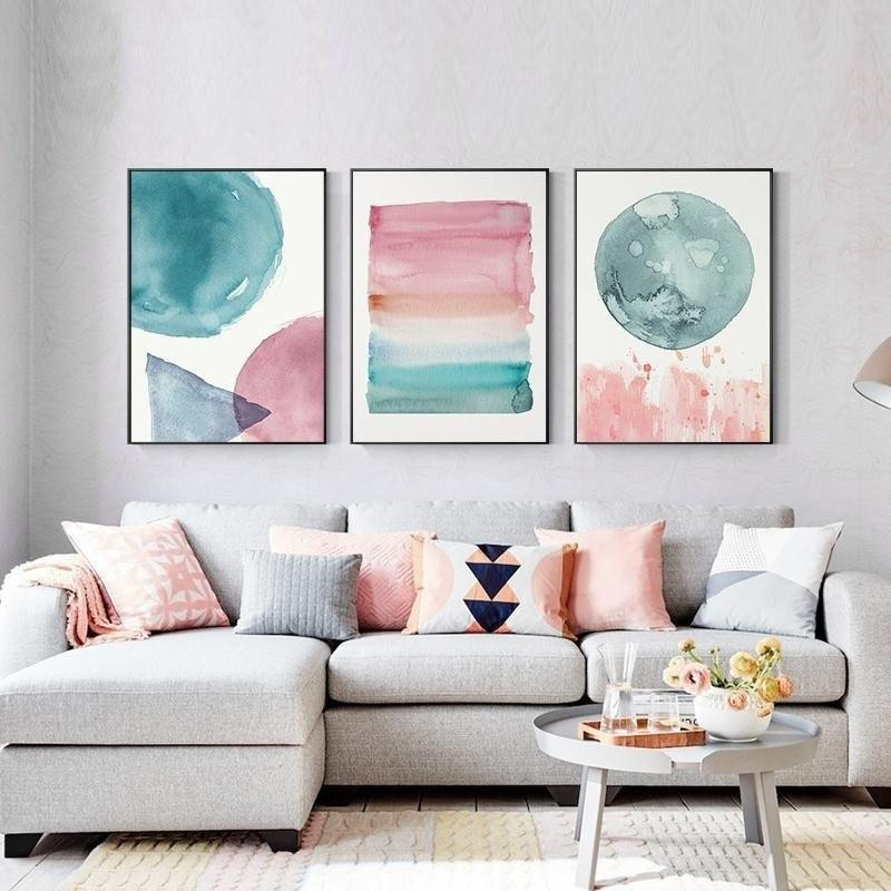 Artwork For Bedroom Walls
 Abstract Nordic Watercolor Posters Pink And Blue Wall Art