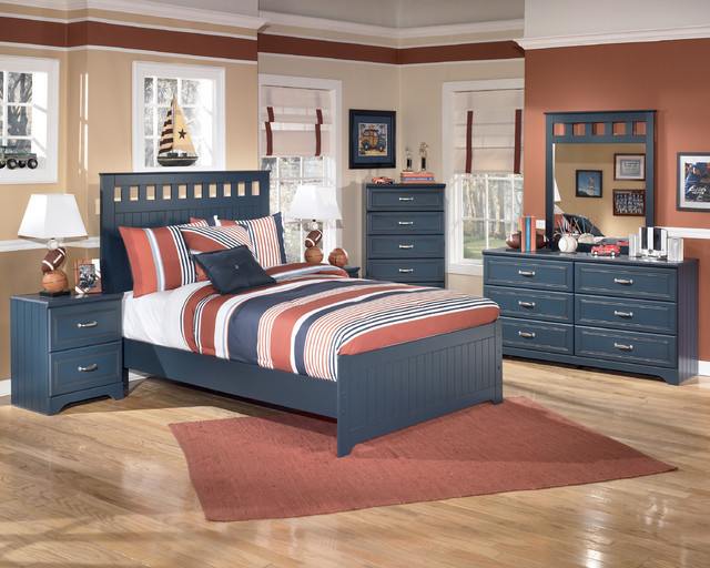 Ashley Kids Bedroom Set
 Signature Designs by Ashley Leo Blue Panel Bed Set