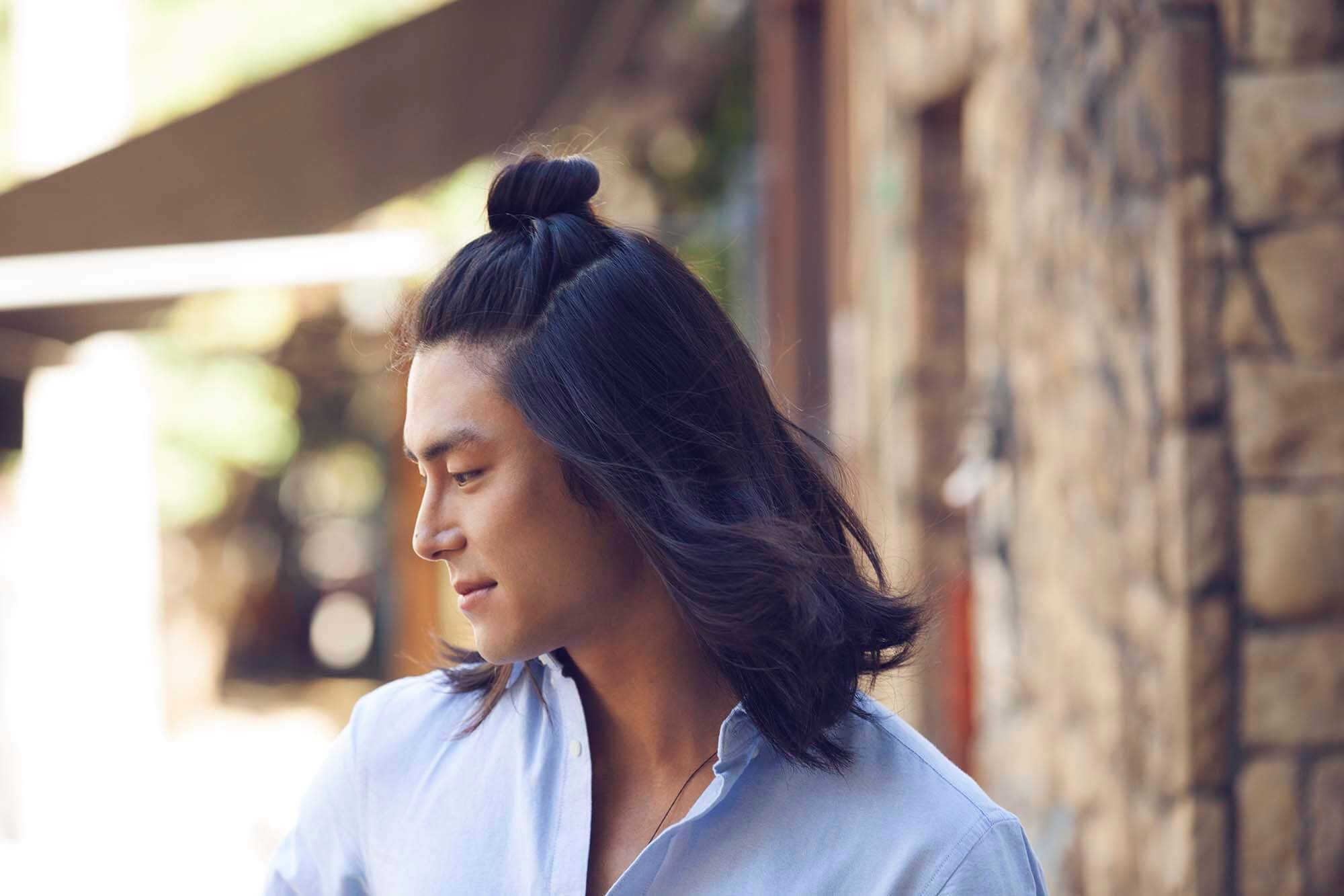 Asian Long Hairstyles Male
 Asian Man Bun Half Bun How to Create the Look for