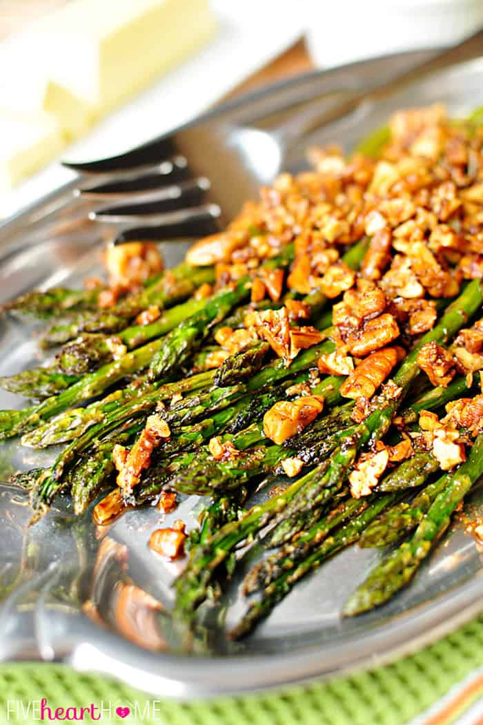 Asparagus Side Dishes
 Roasted Asparagus with Brown Butter Pecans