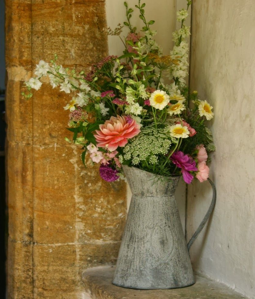 August Wedding Flowers
 Vintage jug of August flowers Strictly seasonal British