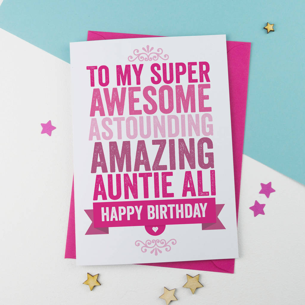 Aunt Birthday Cards
 personalised birthday card for auntie aunt aunty by a