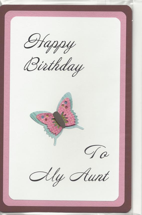 Aunt Birthday Cards
 Handmade Greeting Card Birthday Aunt Embellished
