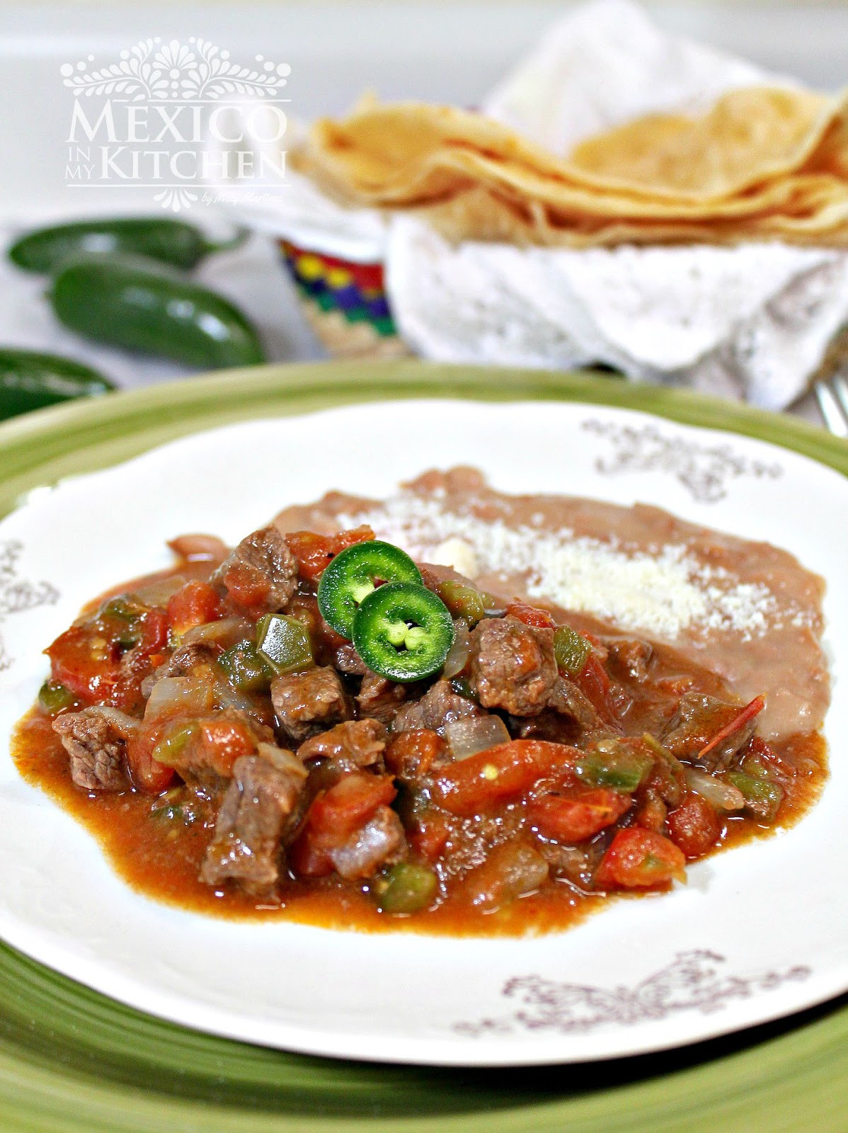 Authentic Mexican Food Recipes From Mexico
 A Beef Stew to serve with flour tortillas Traditional